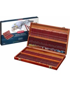 Derwent Pastelpotloden 72 kleuren in houten kist 