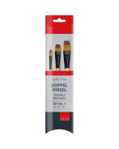 Dubbelhaar penseel AMI serie A350 set 3-delig