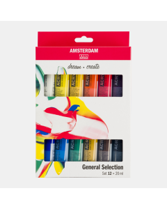 Amsterdam Acrylverf set 12-delig algemene selectie 20ml