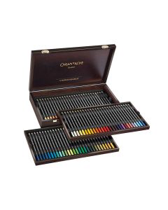 CARAN D'ACHE MUSEUM AQUAREL POTLODEN HOUTEN KIST 76-delig