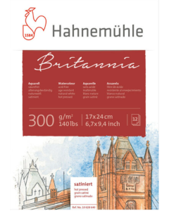 Aquarel blok Hahnemühle Britannia 'Hot pressed' 300gr. 17x24cm. a 12vel