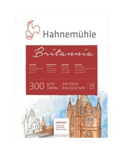 Aquarel blok Hahnemühle Britannia 'Hot pressed' 300gr. 24x32cm. a 12vel