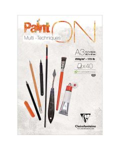 Paint'ON Wit mixed Media papier 250gr. blok a 30vel A3
