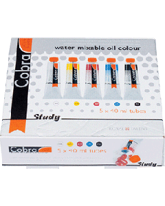 Cobra Study Olieverf set primaire kleuren 5x40ml. 