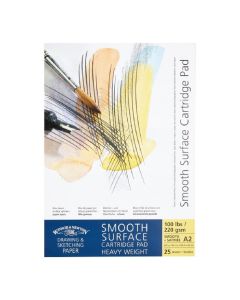 Winsor & Newton Smooth Surface tekenblok wit,  220 gr, 25 vel A2