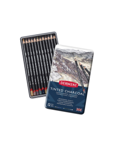 Derwent Tinted Charcoal (houtskool) potloden 12 kleuren