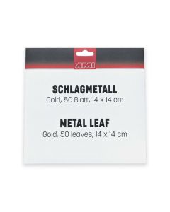 Slagmetaal 14x14cm. goud kleur 2,5 a 50vel