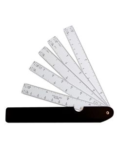 Waaierliniaal met verschilende schalen