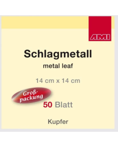 Slagmetaal 14x14cm. koper a 50vel