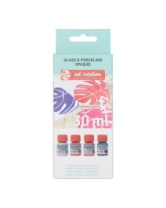 Talens Art Creat.Glas & Porselein Dekkend Set 4X30 ml Roze Zilver