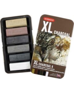 Derwent Charcoal XL set met 6 kleuren