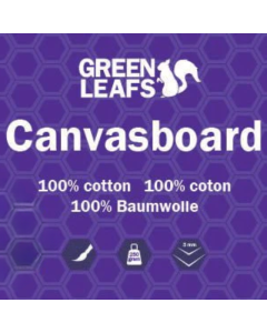 Green leafs canvasboard 10x10cm. 